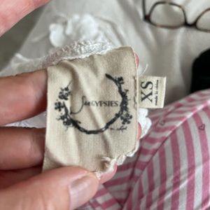 White embroidery bottoms sleeveless summer light